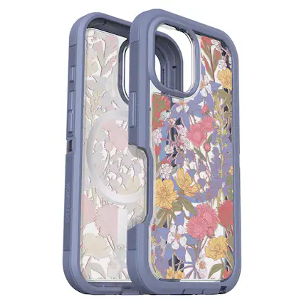 Front. OtterBox - Defender Series Pro XT Hard Shell for MagSafe for Apple iPhone 16 - Wildflowers.