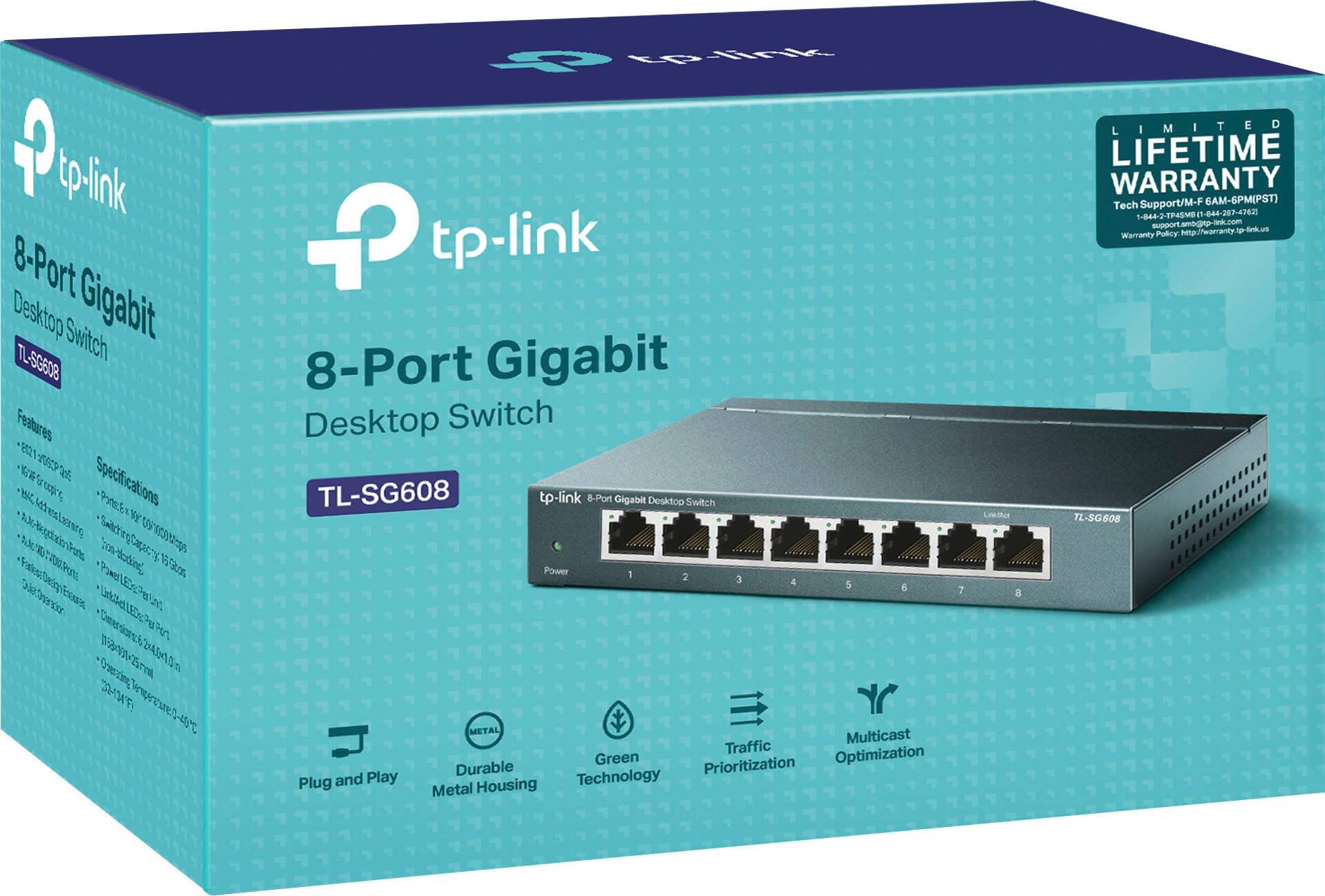 tp-link 8-Port Gigabit Desktop Switch TL-SG608 - 8-Port Gigabit Desktop Switch - TP-LINK - TOSLINK - 10/100/1000 Mbps - 8 x RJ-45 - Limited Lifetime Warranty - 100% Compatibility - 100% Stability - 100% Satisfaction - tp-link 8-Port Gigabit Desktop Switch TL-SG608 - 8-Port Gigabit Desktop Switch - TP-LINK - TOSLINK - 10/100/1000 Mbps - 8 x RJ-45 - Limited Lifetime Warranty - 100% Compatibility - 100% Stability - 100% Satisfaction
