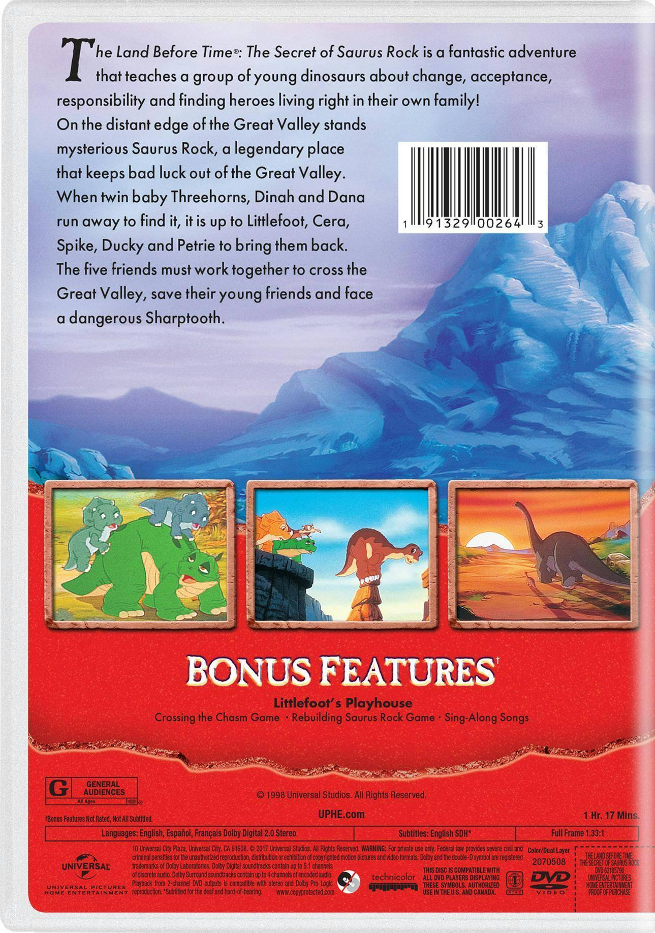 Angle. The Land Before Time 6 - The Secret of Saurus Rock [DVD].