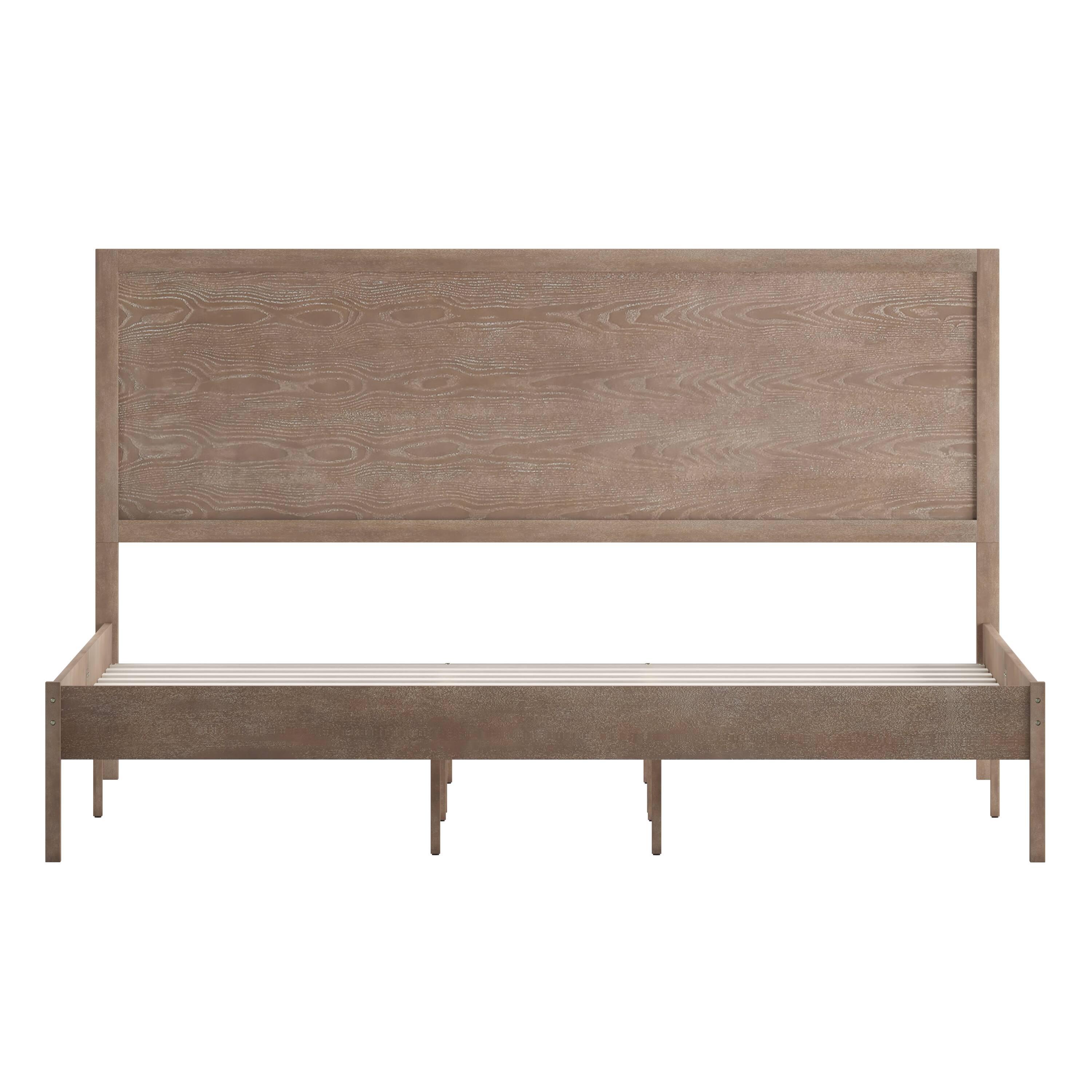 Alt View 9. Emma + Oliver - Ashton Classic Wooden Platform Bed with Headboard - Light Brown.