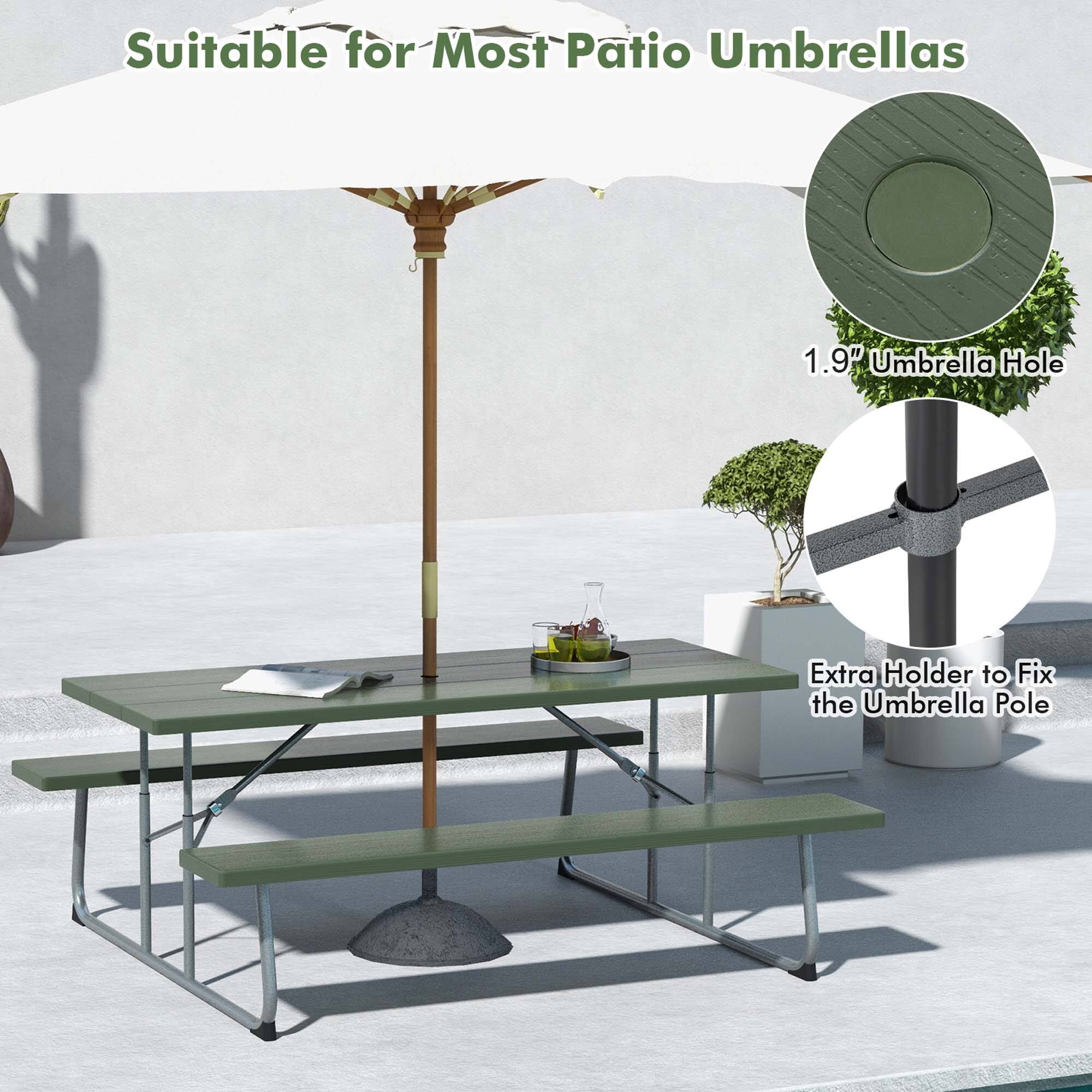 Suitable for Most Patio Umbrellas

1.9" Umbrella Hole

Extra Holder to Fix the Umbrella Pole