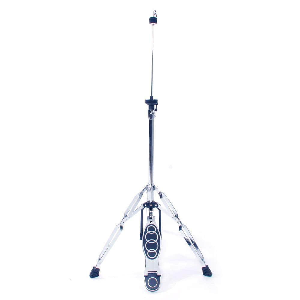 Winado - Drum HI-HAT Cymbal Stand Double Braced Chrome High Hat Silver & Black
