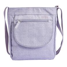 Front. Haiku - Jaunt RFID Blocking Crossbody Travel Bag - Stone Gray.