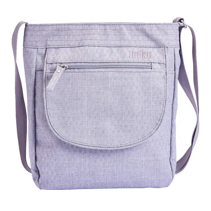 Front. Haiku - Haiku Jaunt RFID Blocking Crossbody - Stone Gray.