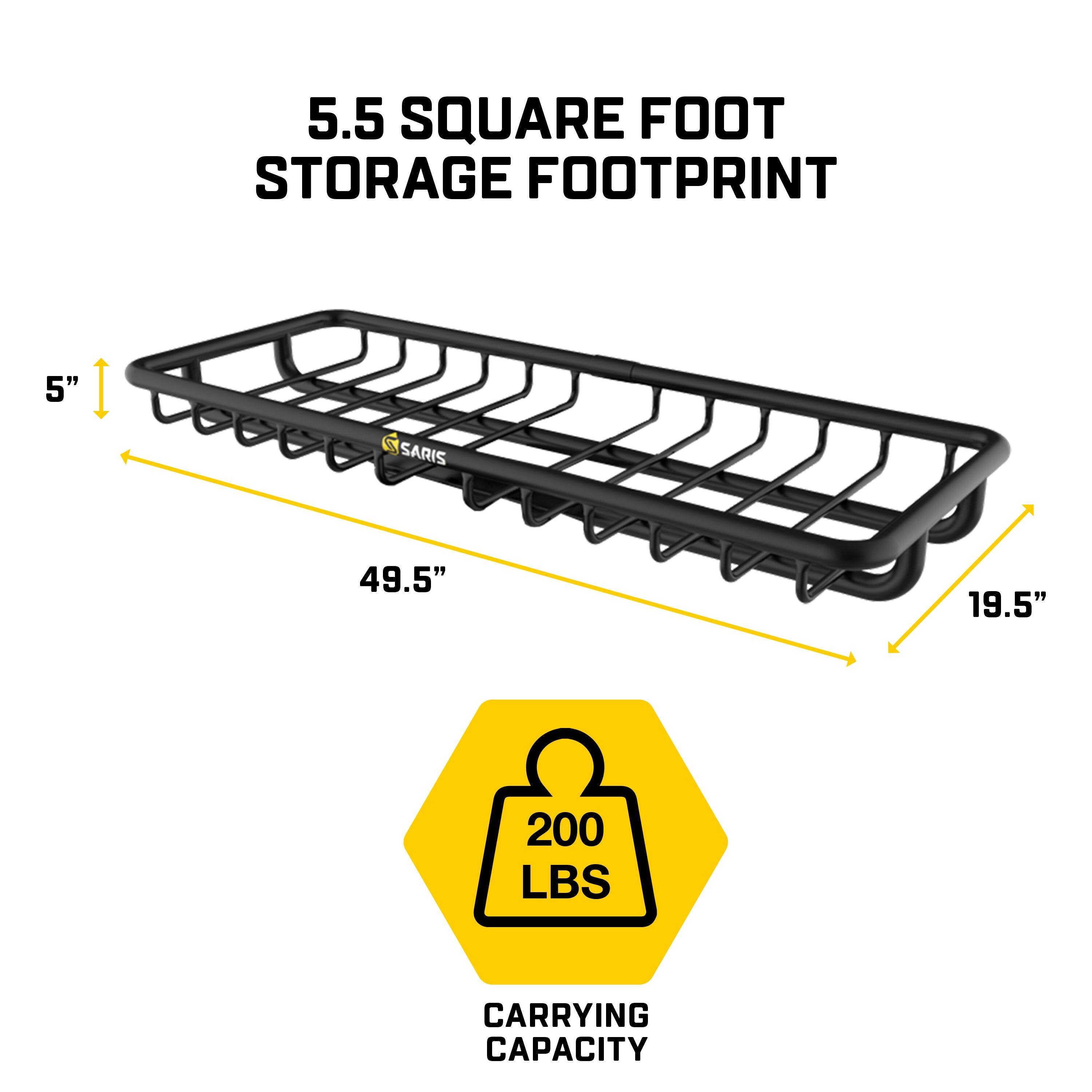 5.5 SQUARE FOOT STORAGE FOOTPRINT, 5", 49.5", 19.5", 200 LBS CARRYING CAPACITY