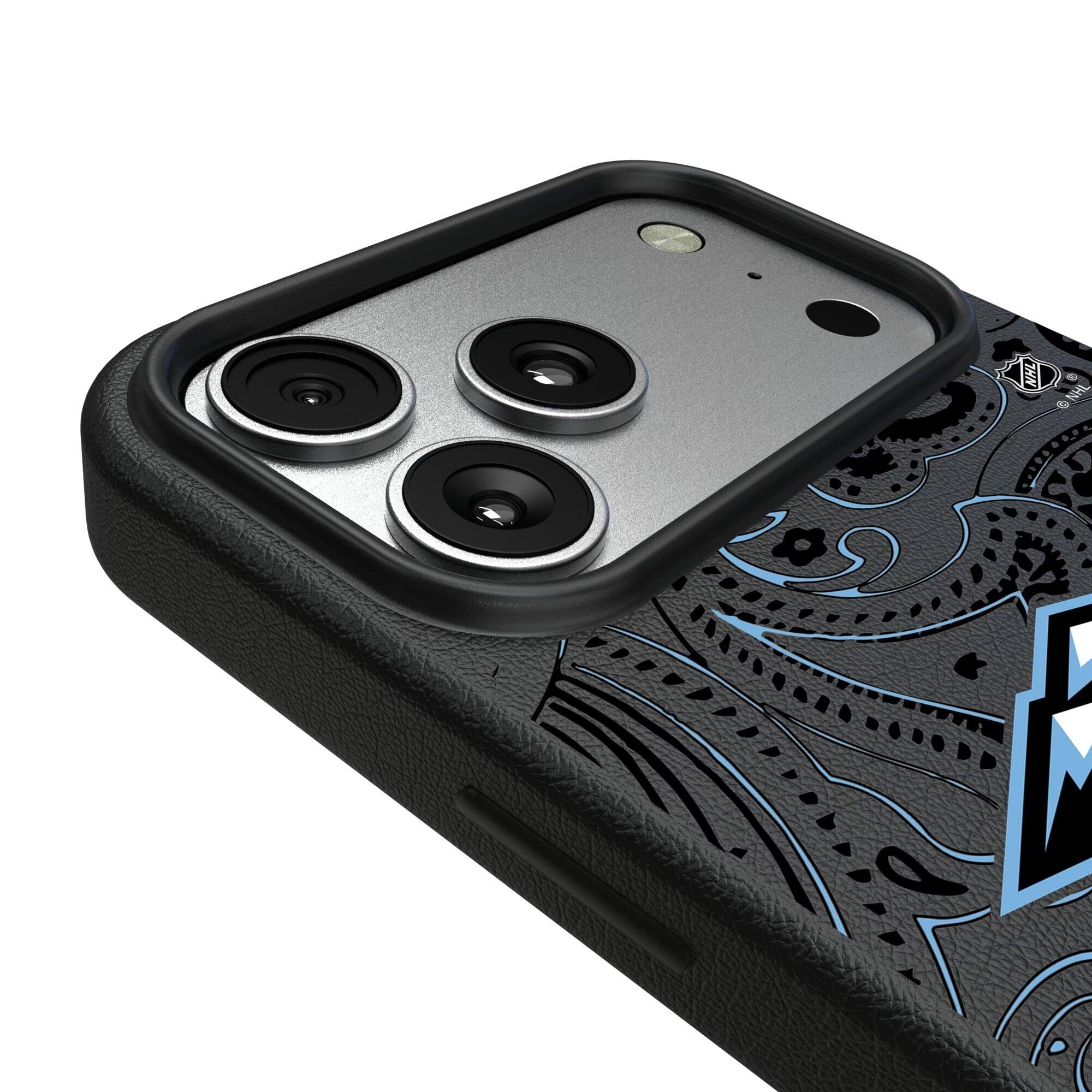 Alt View 2. Keyscaper - Utah Mammoth Paisley iPhone Magnetic Bump Case - 15 Pro - Black.