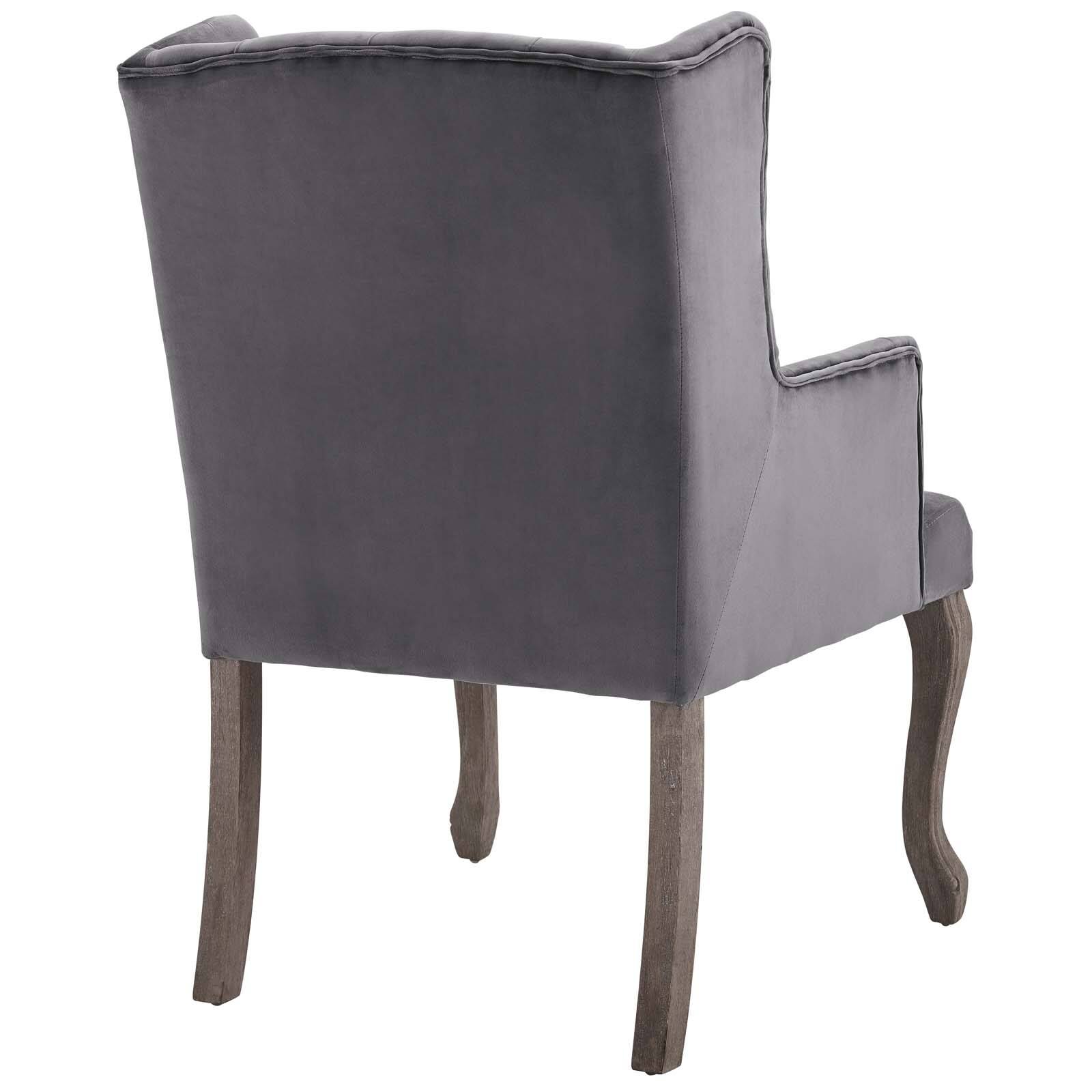Back. Modway - Realm French Vintage Dining Performance Velvet Armchair by Modway - Gray.