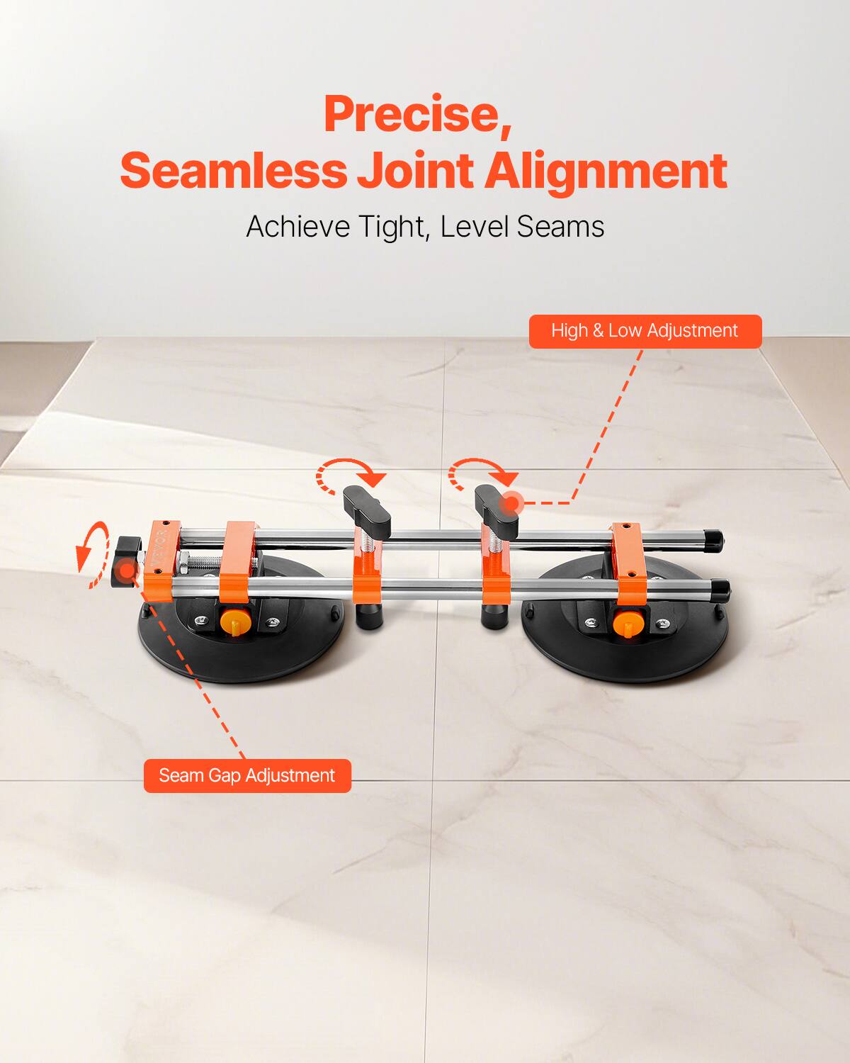 Precise, Seamless Joint Alignment  
Achieve Tight, Level Seams  
High & Low Adjustment  
Seam Gap Adjustment