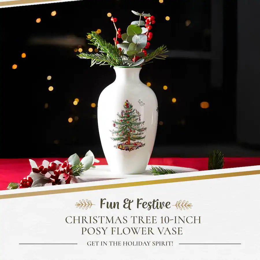 Magic Tree Centerpiece Spode Christmas Tree Posy Vase 10