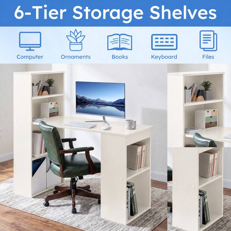 6-Tier Storage Shelves  
Computer  
Ornaments  
Books  
Keyboard  
Files