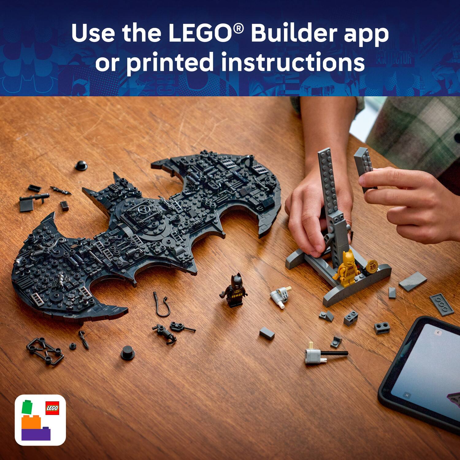 Use the LEGO® Builder app or printed instructions