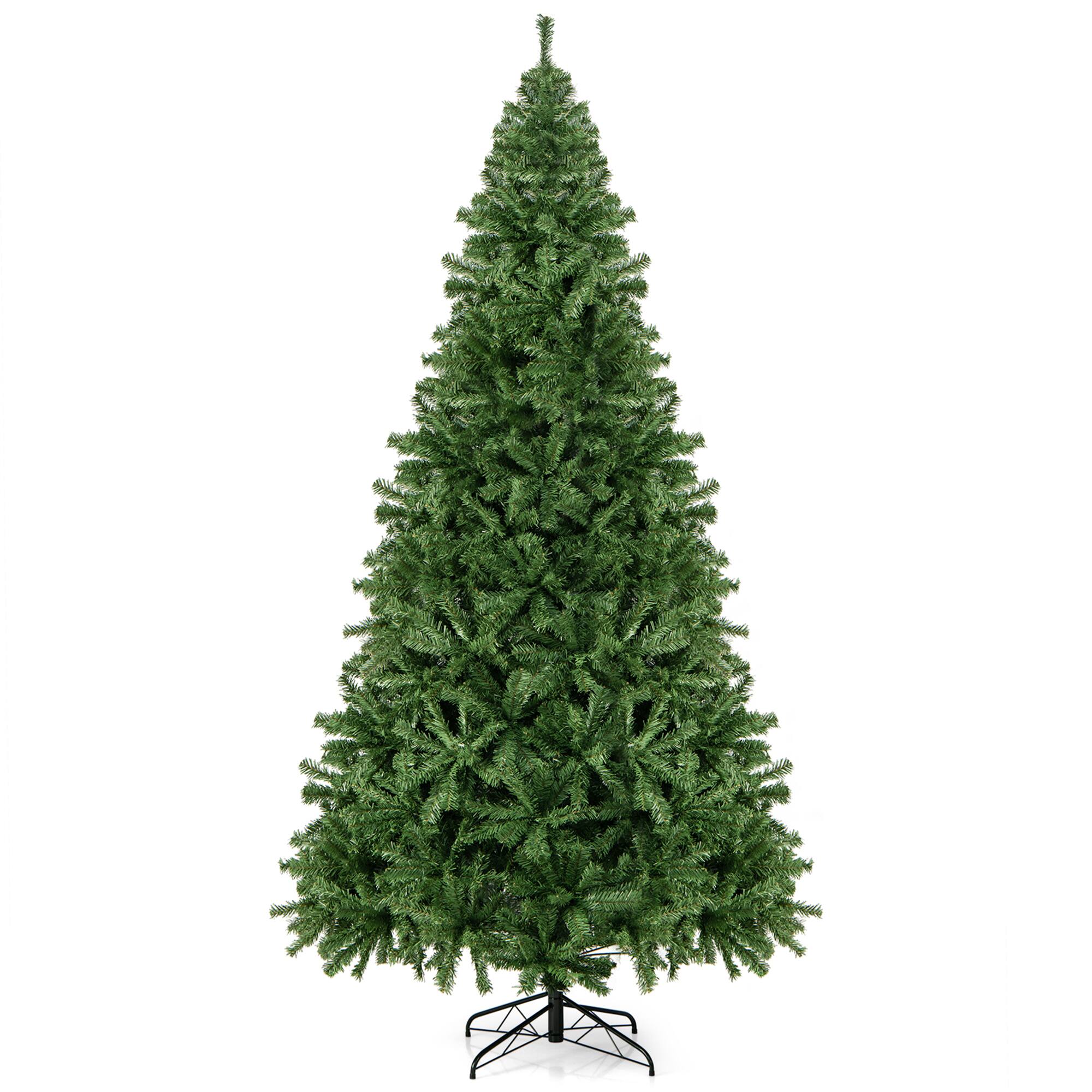 Alt View 9. Gymax - Gymax 9 ft Unlit Artificial Christmas Tree Hinged Spruce Xmas Tree w/ Metal Stand - Green.