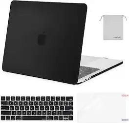 mosiso - MacBook Pro 13" hard shell case with keyboard skins, screen protector and storage bag - Black