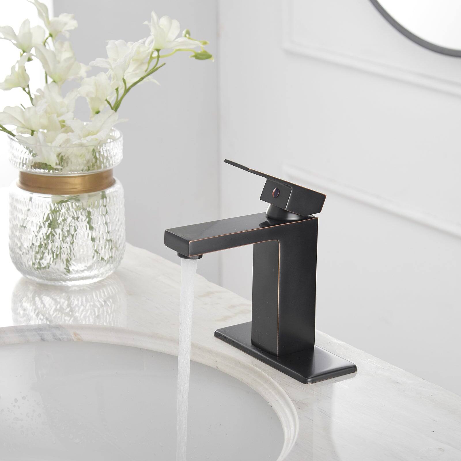 Alt View 4. Boyel Living - Single Handle Single Hole Bathroom Faucet with Deckplate Included and Pop Up Drain in Oil Rubbed Bronze - Oil Rubbed Bronze.