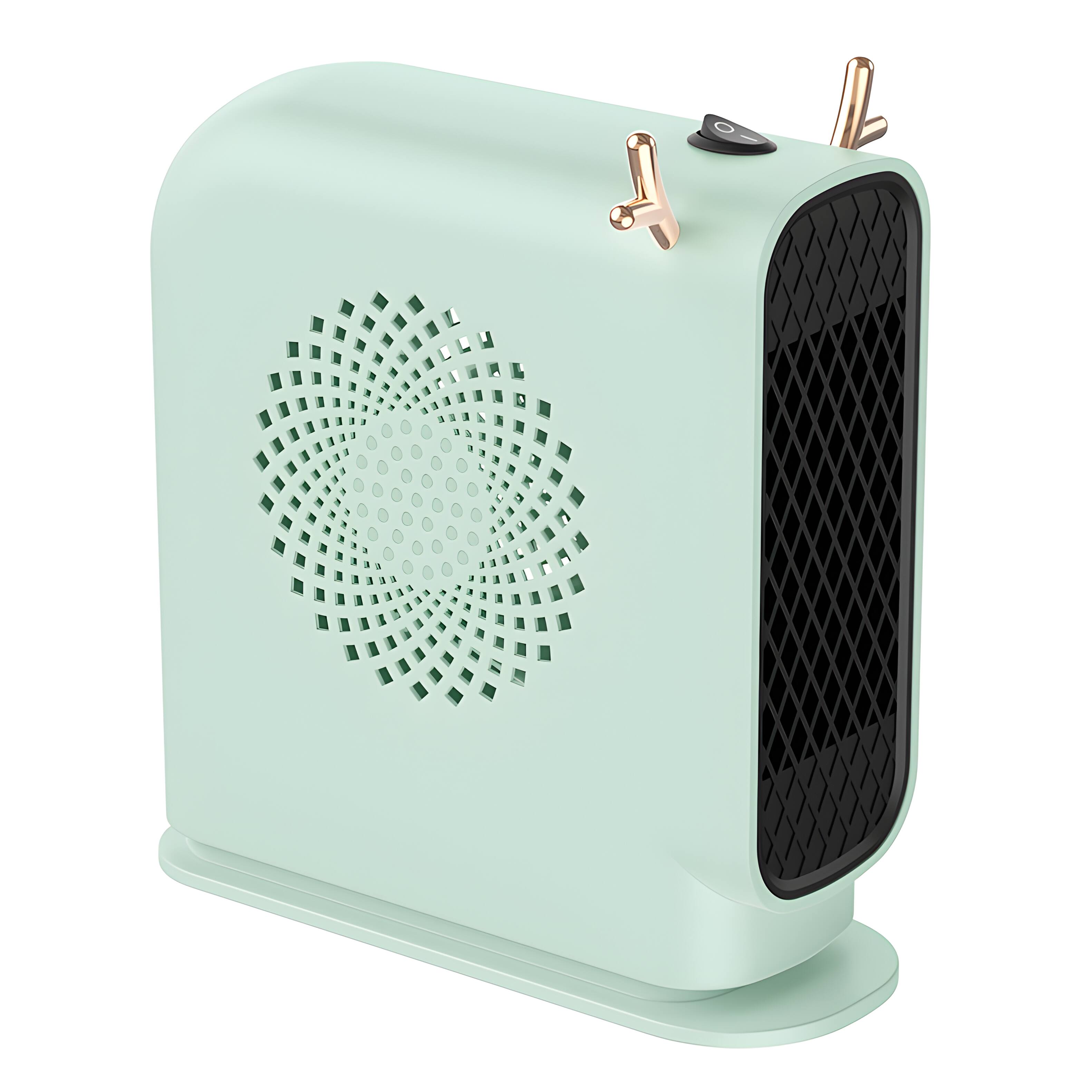 Front. Cluzine - 500W Mini Heater, Cute Antler Design, Corrugated Alloy Heating, Smart Thermostat, Dual Safety Protection.