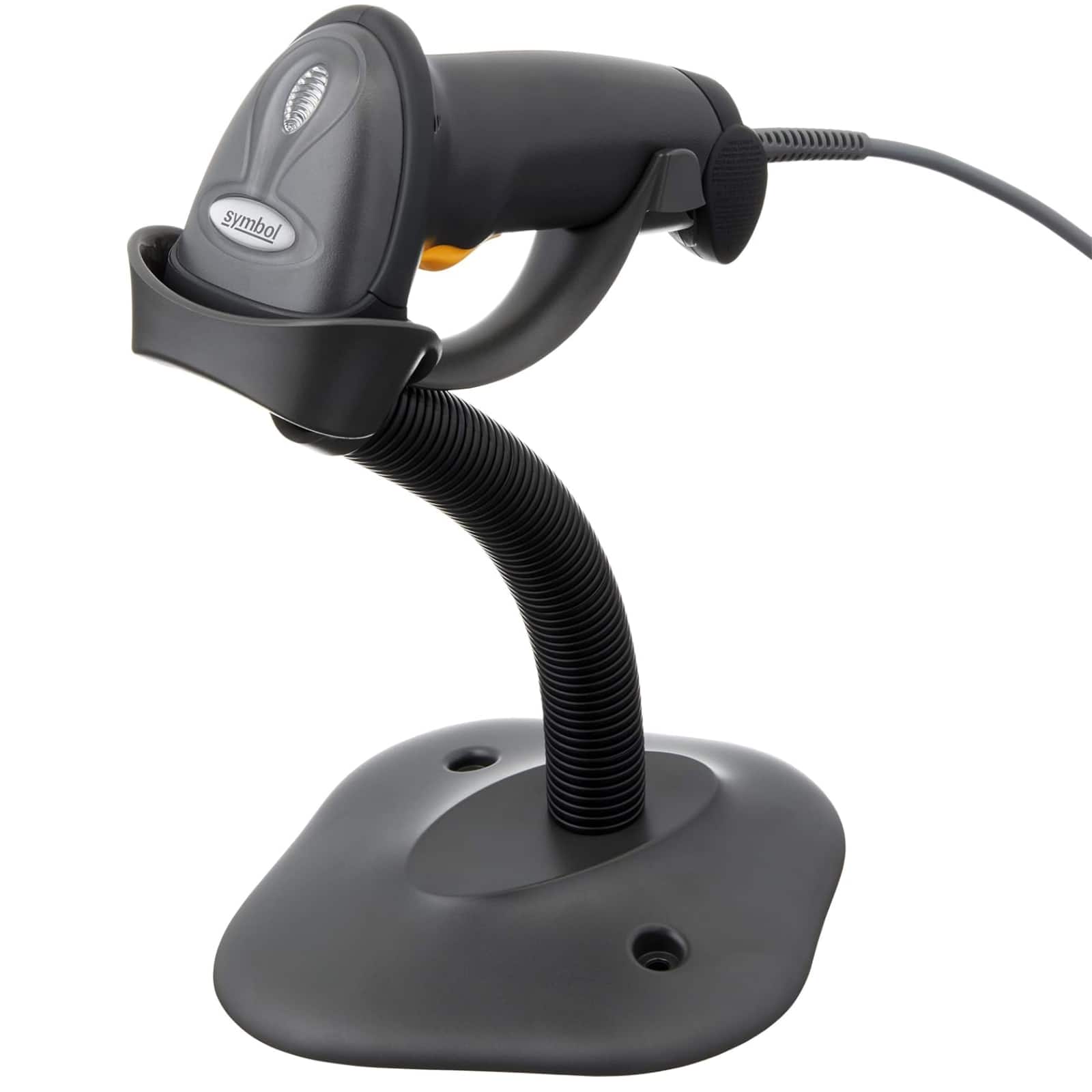 Zebra - Symbol LS2208 USB Handheld 1D Laser Barcode Scanner with Gooseneck Stand and Cable, POS & Inventory - Black