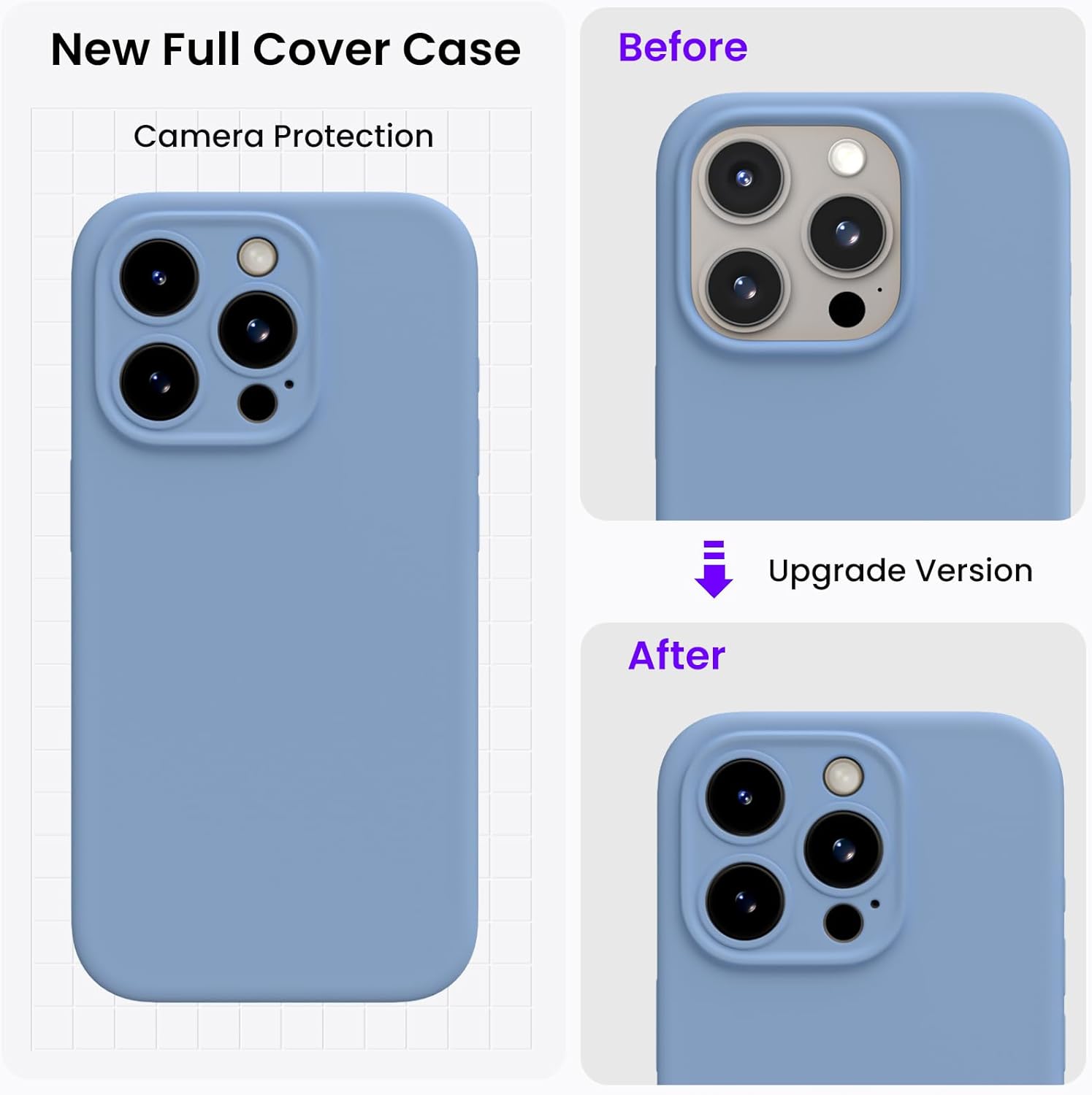 New Full Cover Case
Before
Upgrade Version
After
Camera Protection