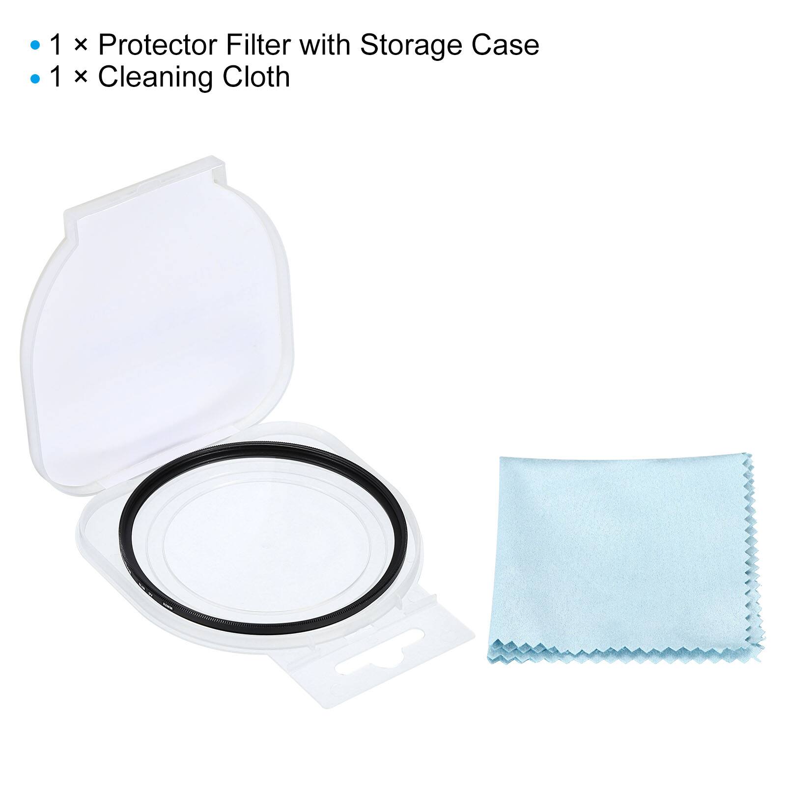 1 x Protector Filter with Storage Case  
1 x Cleaning Cloth