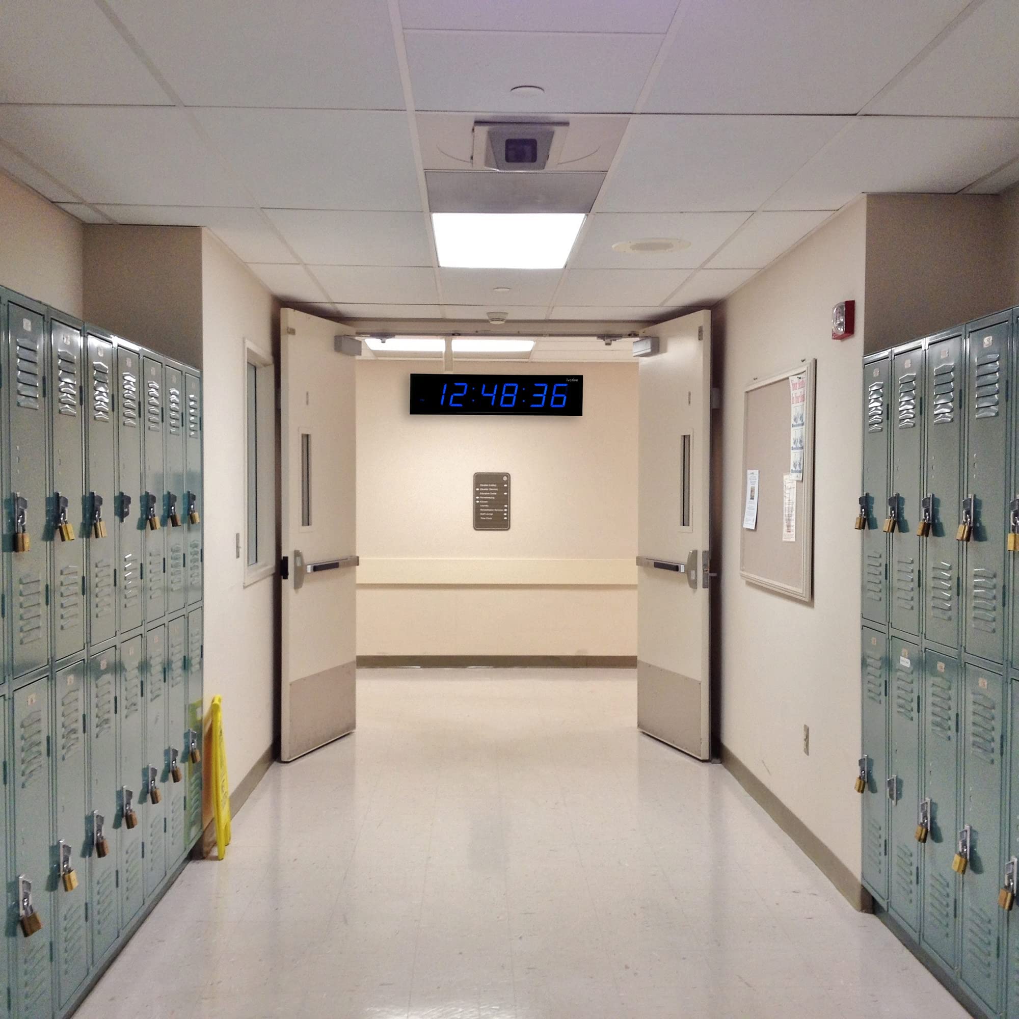 Alt View 7. Ivation - Large Digital Clock, 48" Led Wall Clock with Stopwatch, Alarms, Timer, Temp & Remote - Blue.