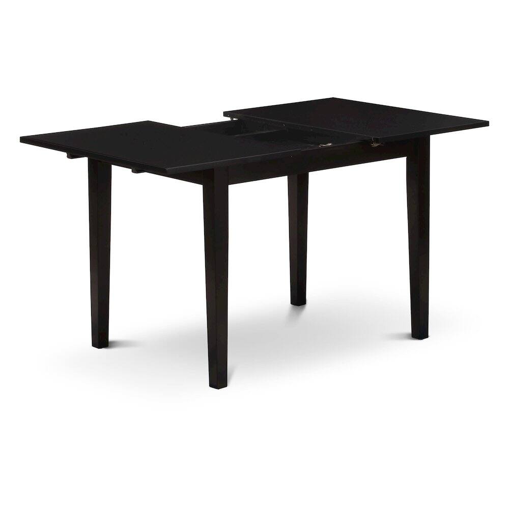 Back. East West Furniture - NFDL3-BLK-W - 3-Piece Kitchen Dining Room Set- 2 Modern Dining Chairs with Wooden Seat and Slatted Chair Back - - Black.