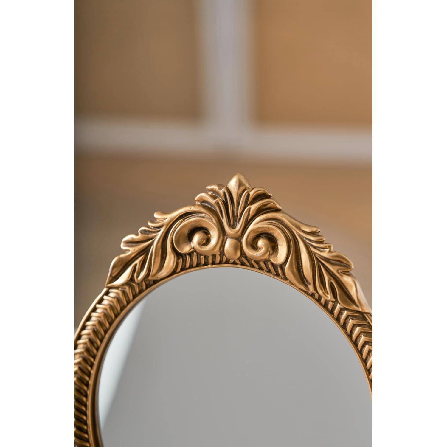 Alt View 6. Pacoar Cade - Small Round Vintage Vanity Mirror Baroque Desktop Antique Freestanding Dressing Table For Bedroom Living Room And... - Default.