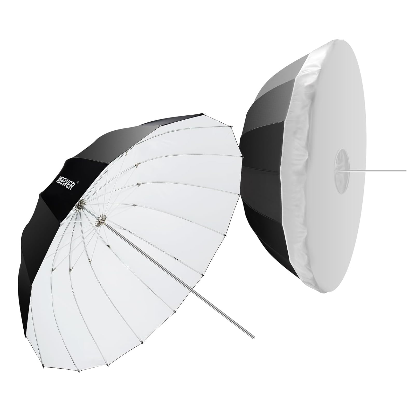 Front. Neewer - 71" Parabolic Photography Umbrella - with White Lining & Diffuser for Soft Studio Lighting.
