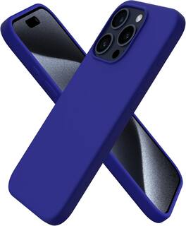Ornarto - Compatible with iPhone 15 Pro Case 6.1", Slim Liquid Silicone Full Covered Protective Cover - Klein Blue