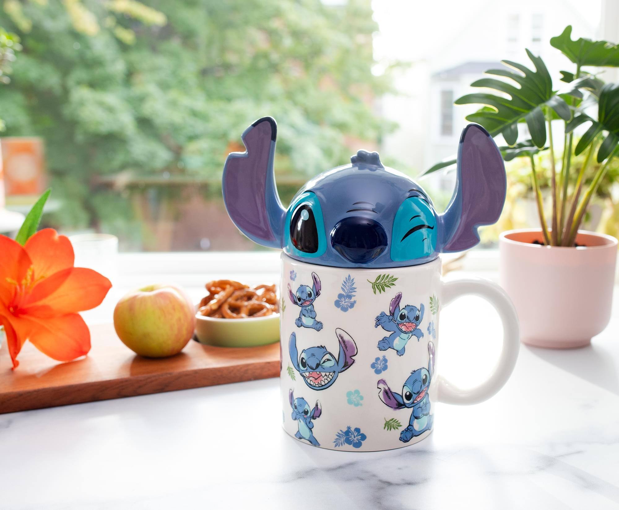 Alt View 2. Disney - Disney Lilo & Stitch Ceramic Mug With Sculpted Topper | Holds 18 Ounces - Blue.