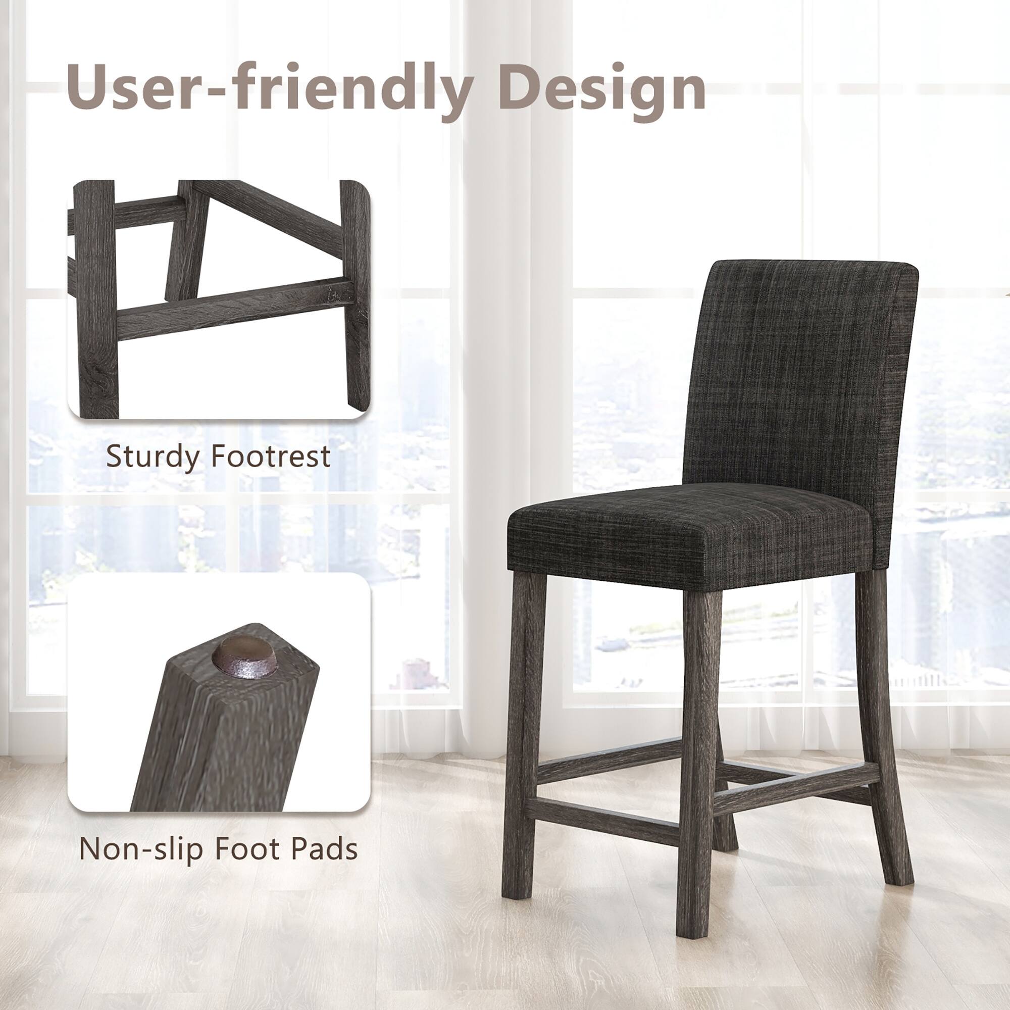 User-friendly Design, Sturdy Footrest, Non-slip Foot Pads