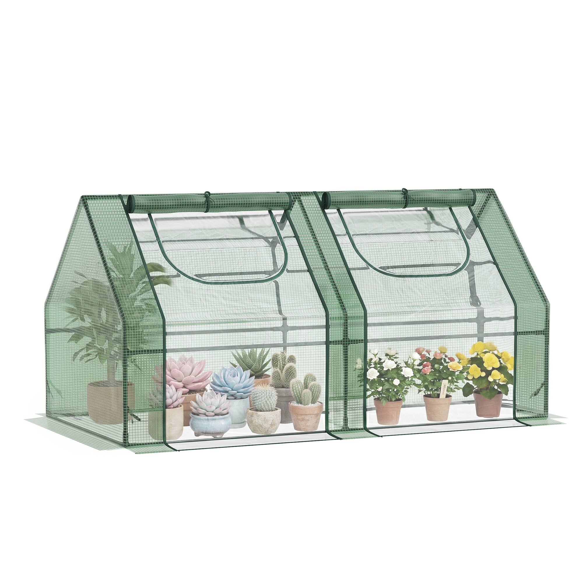 Front. Outsunny - 6' x 3' x 3' Portable Greenhouse.