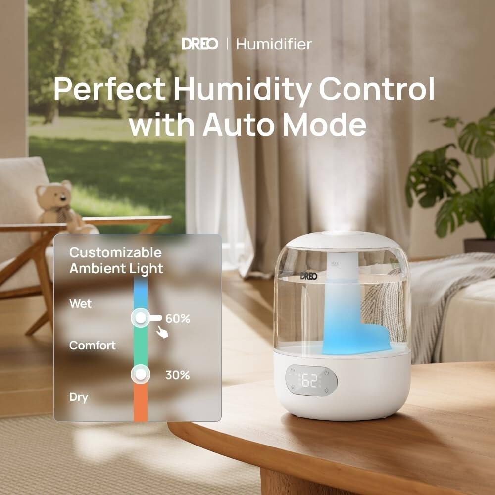 DREO | Humidifier

Perfect Humidity Control with Auto Mode

Customizable Ambient Light

Wet 60%
Comfort
Dry 30%

62