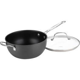 Cuisinart - Chef's Classic Nonstick Hard-Anodized 4-Qt Chef's Pan with Glass Cover 6354-24HP1 - Black