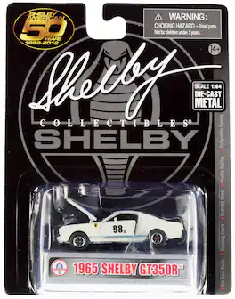1965 Ford Mustang Shelby GT350R #98B "Terlingua Racing Team" White w/Blue Stripes 1/64 Model Car by Shelby Collectibles
