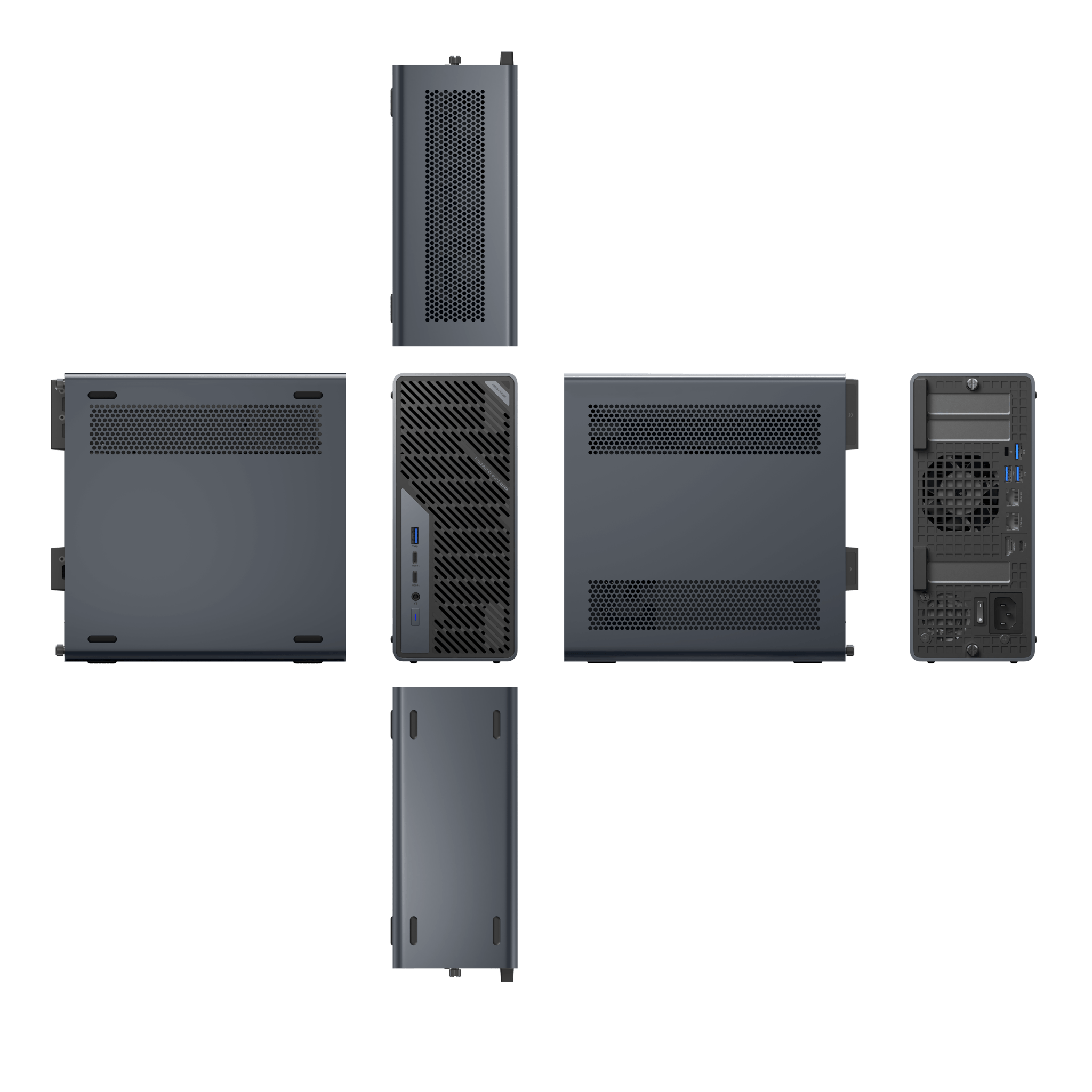 Alt View 3. Minisforum - MINISFORUM MS-02 Ultra 235HX Mini PC, Intel Core Ultra 5 235HX, Barebone, Intel Graphics - Black.
