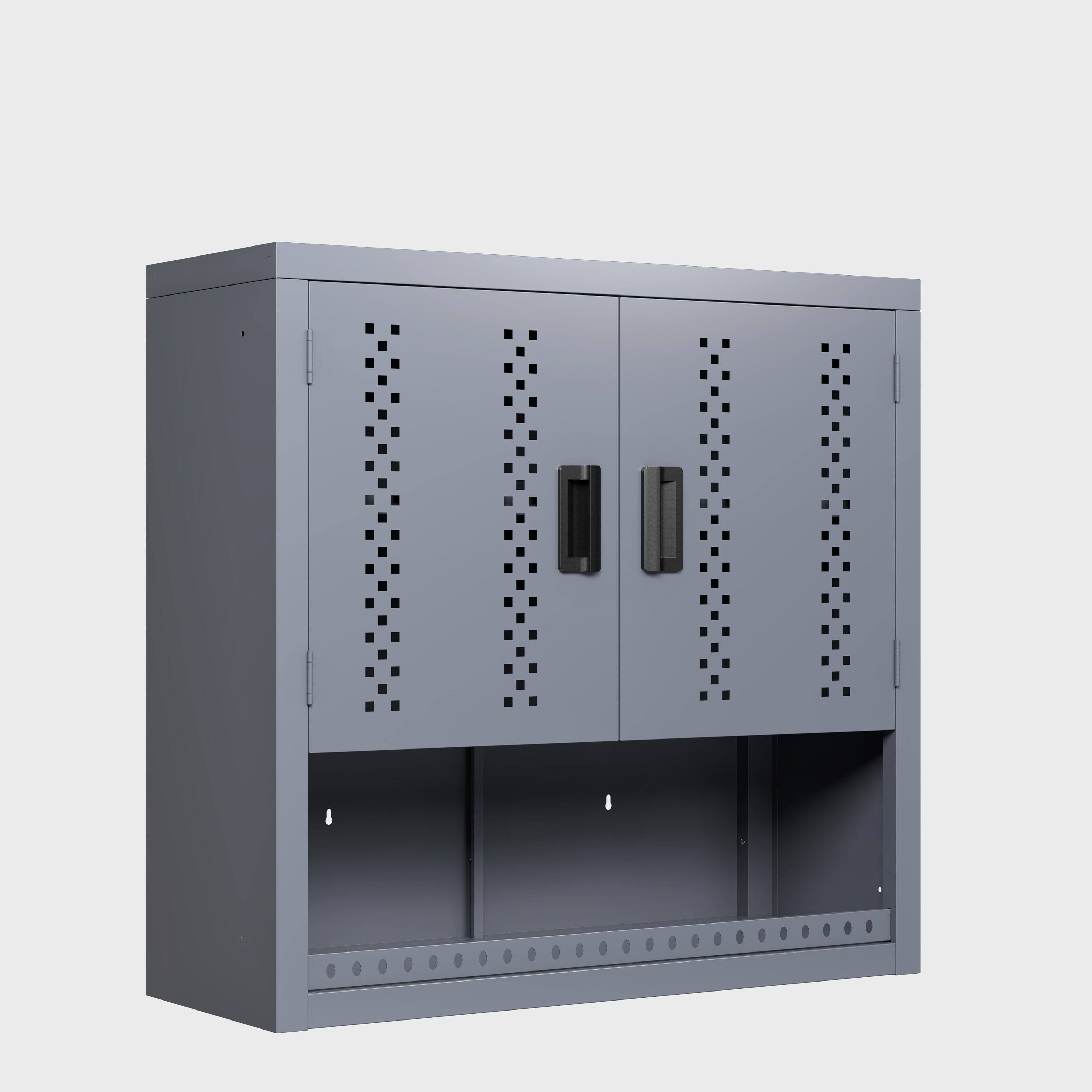 Front. ELEMENT ACE - Metal Garage Cabinet Wall-Mounted Storage Floating Tool Cabinet for Basements Kitchens Warehouses 30.31"" H - Gray.