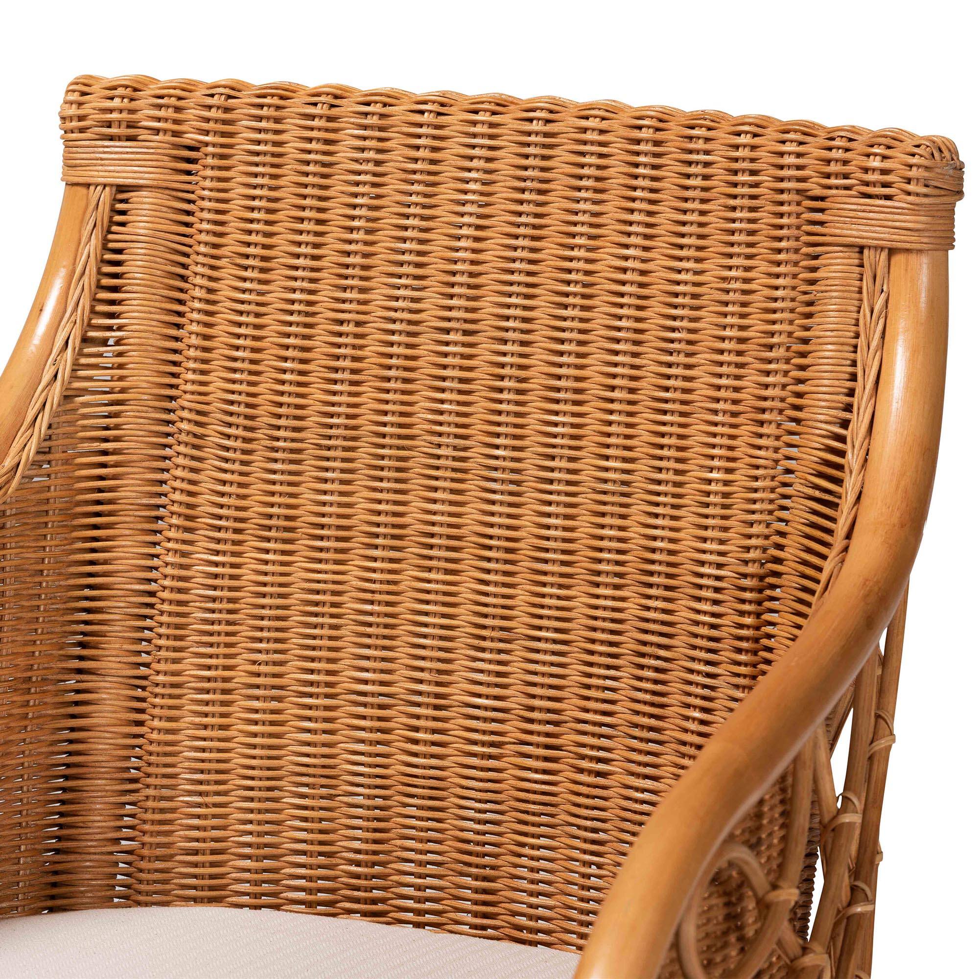 Alt View 1. bali & pari - Carolyn Bohemian Rattan Dining Chair - Light Honey.
