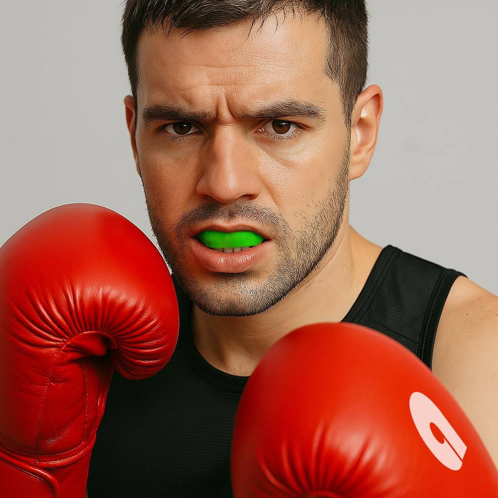 Alt View 8. Amber Sporting Goods - Amber Fight Gear Power Mouthpiece with Case, Adult, Green – Pack of 10 - Green.