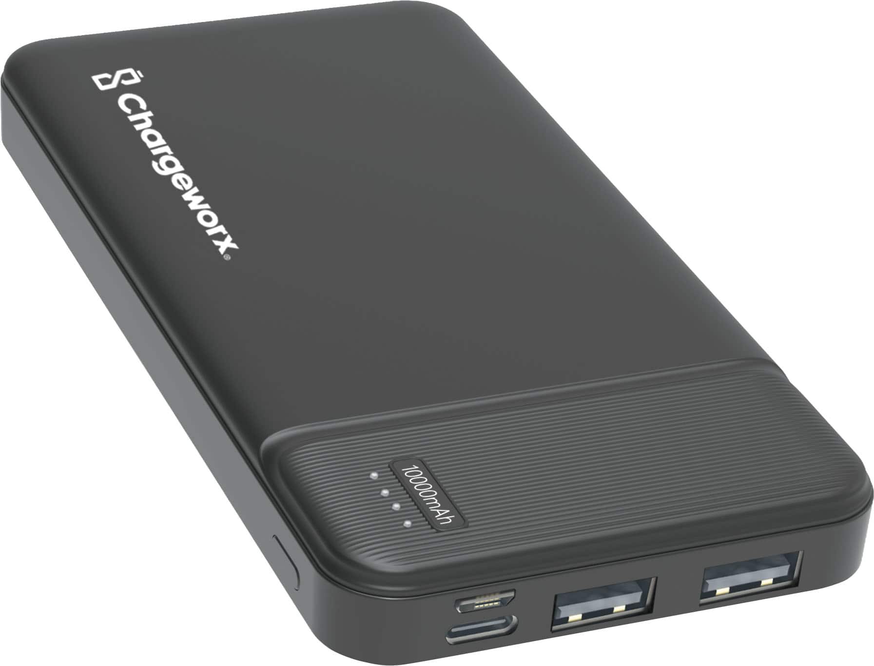 Chargeworx - 10,000 mAh Power Bank - Black