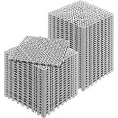 Front. VEVOR - Interlocking Tile 50PCS Gray, Drainage Tiles 12" x 12" Splicing, Soft PVC Interlocking Drainage Floor Tiles - Gray.