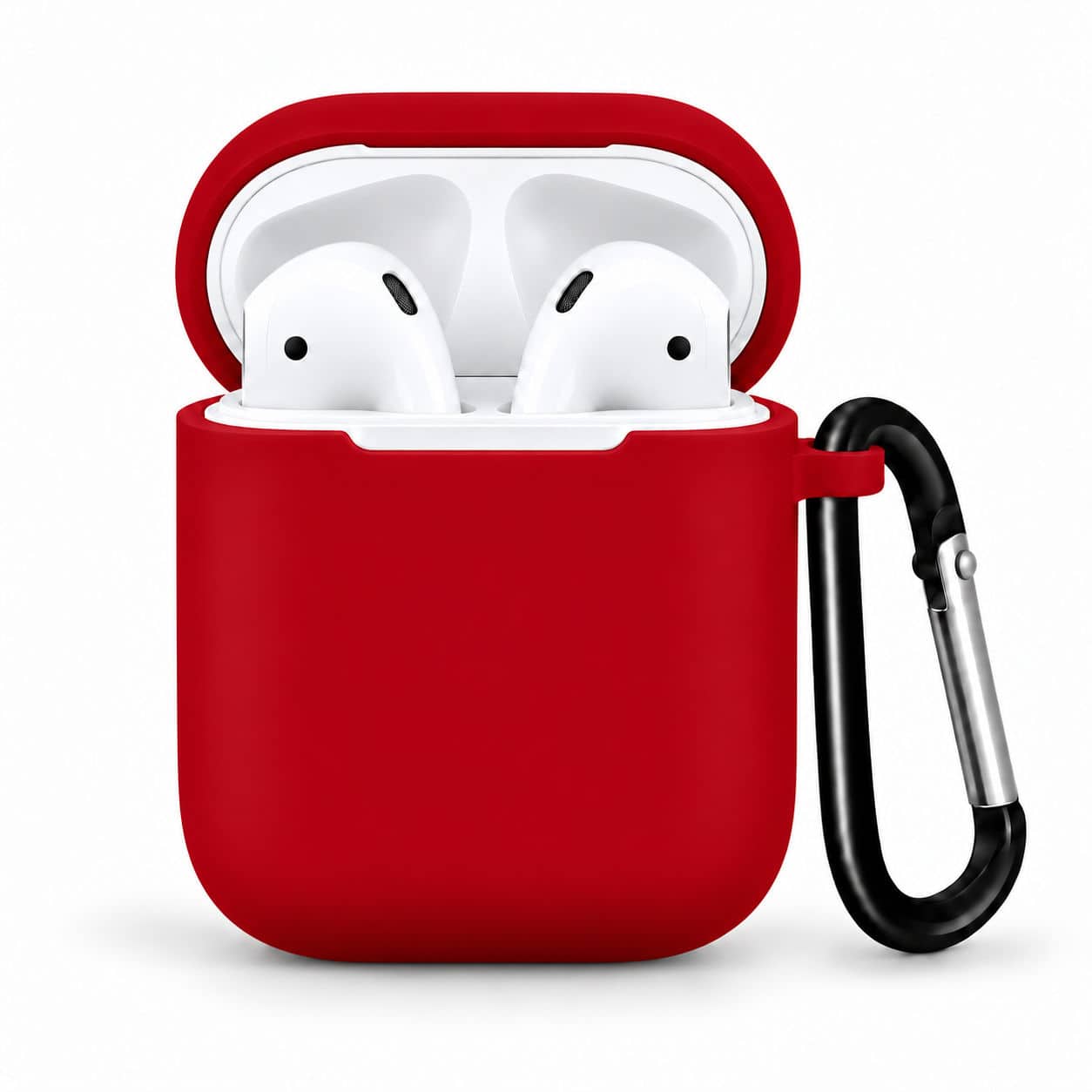Entronix - Soft-Touch Liquid Silicone Case for AirPods 1st and 2nd Generation - Red