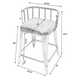 Butler Specialty - Coriander Iron & Leather 25" Counter Stool - Multi-Color