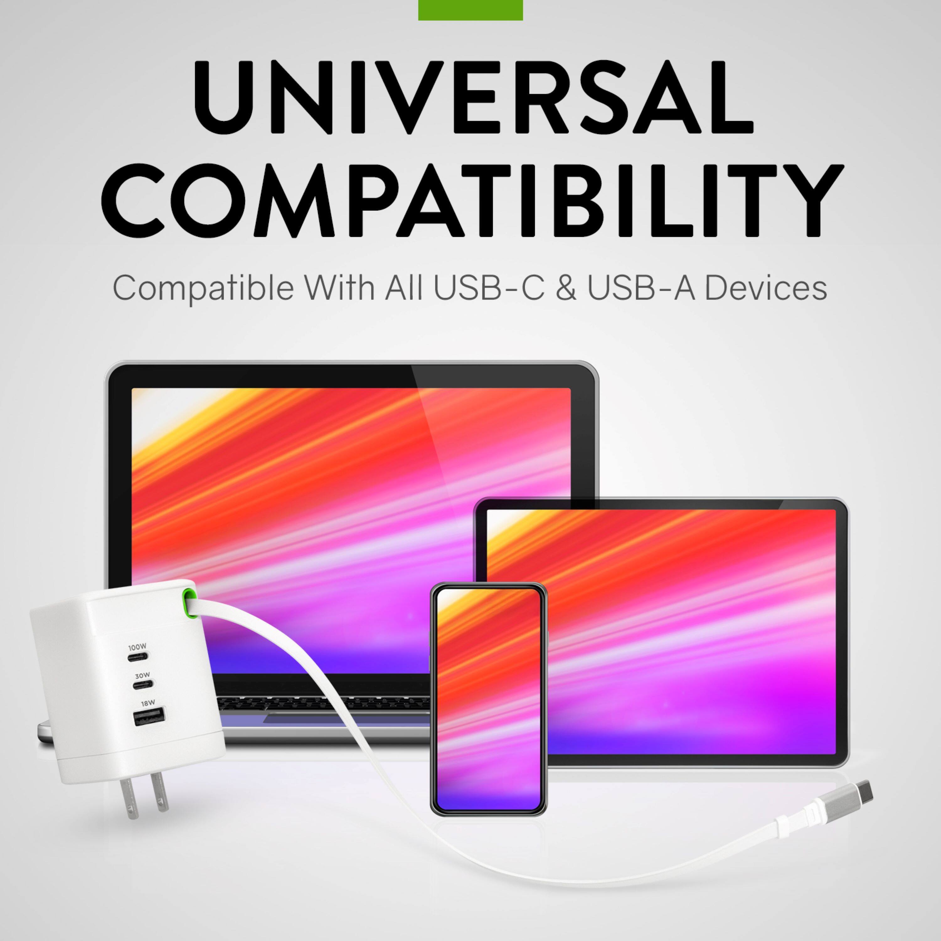 UNIVERSAL COMPATIBILITY  
Compatible With All USB-C & USB-A Devices