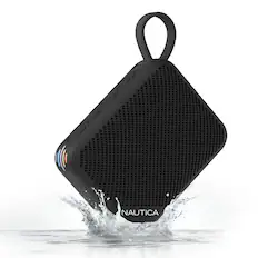Front. Nautica - Nautica Nayman SP500 Portable Bluetooth Speaker, 12W Sound, Waterproof, 9H Playtime, Shower, Outdoor (Black) - Black.