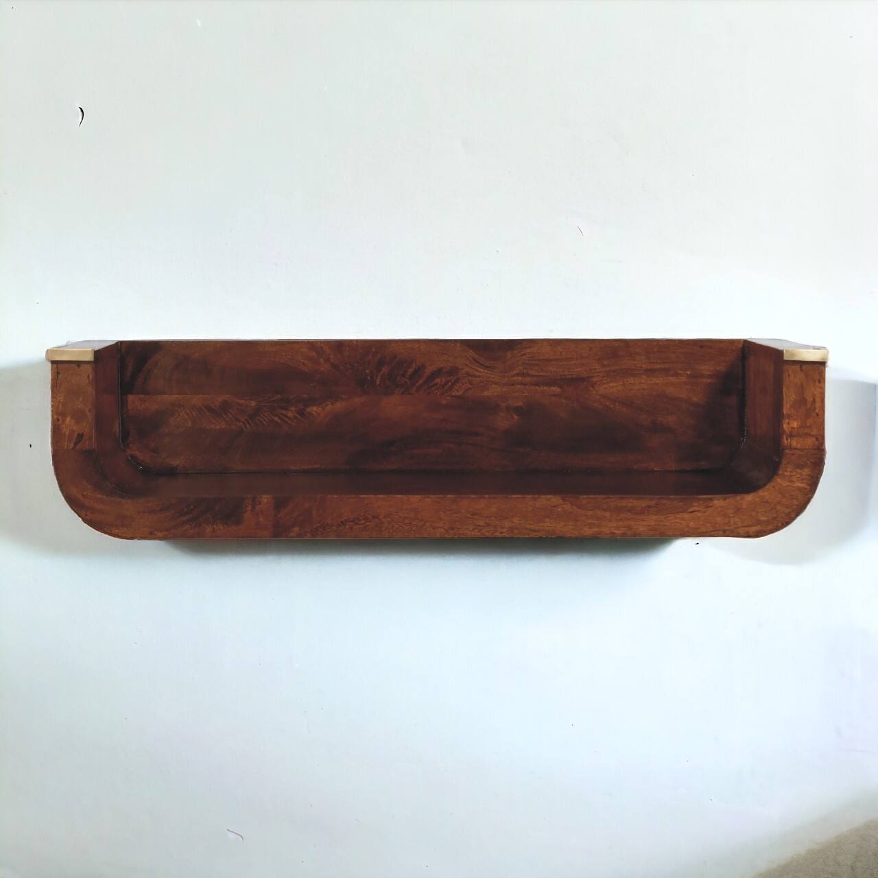 Angle. Artisan Furniture - Artisan Furniture Solid Wood Indira Chestnut Floating Console, 1 Open Slot, Dark Brown - Dark Brown.