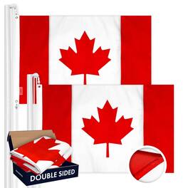 G128 - Canada Flag 3x5 ft 2-Pack Double-Sided Embroidered Polyester - Assorted Colors