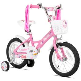 JOYSTAR - Little Violet 12" Kids Bike with Training Wheels & Basket, Children's Bicycle for Girls Ages 2-4 - Pink