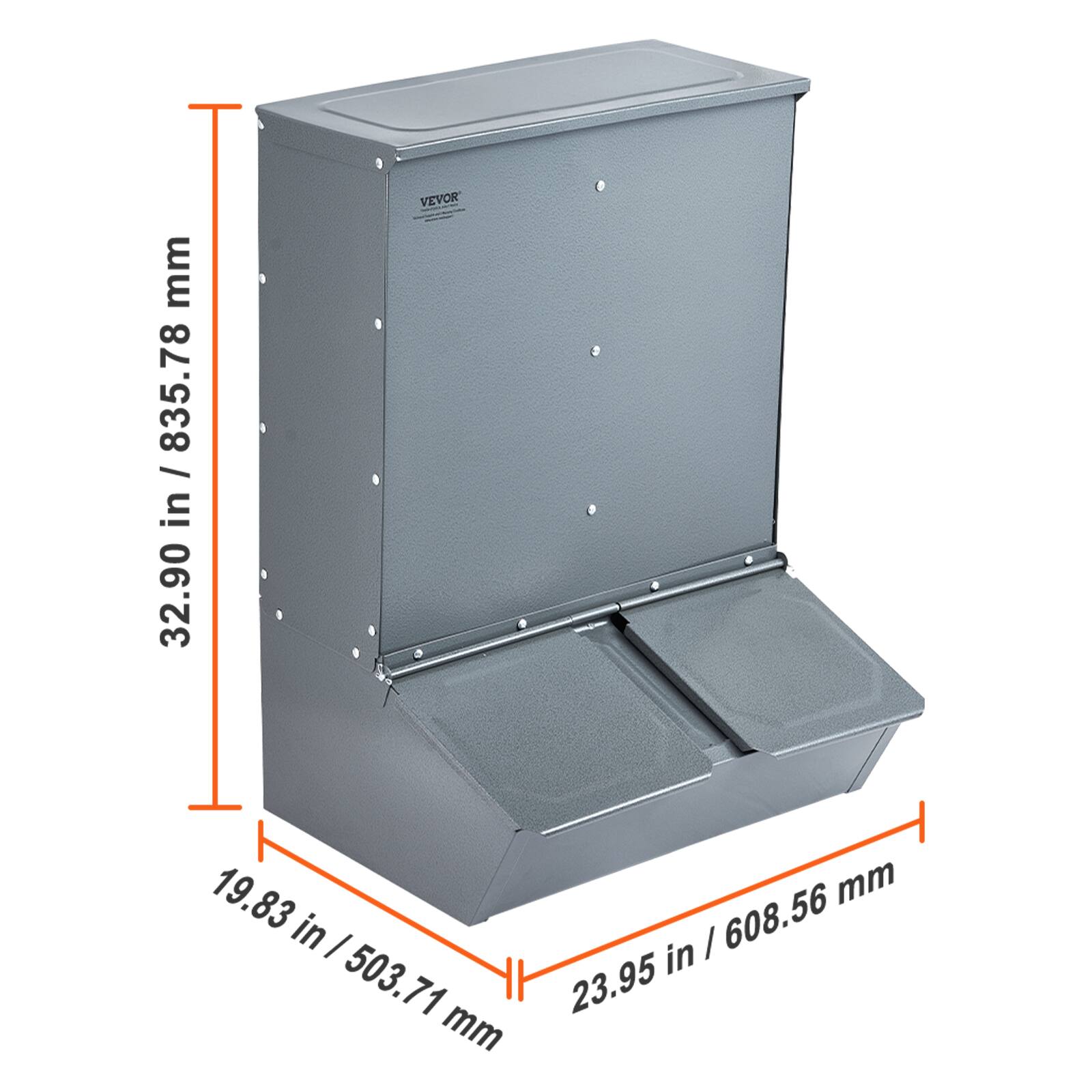 32.90 in / 835.78 mm  
19.83 in / 503.71 mm  
23.95 in / 608.56 mm