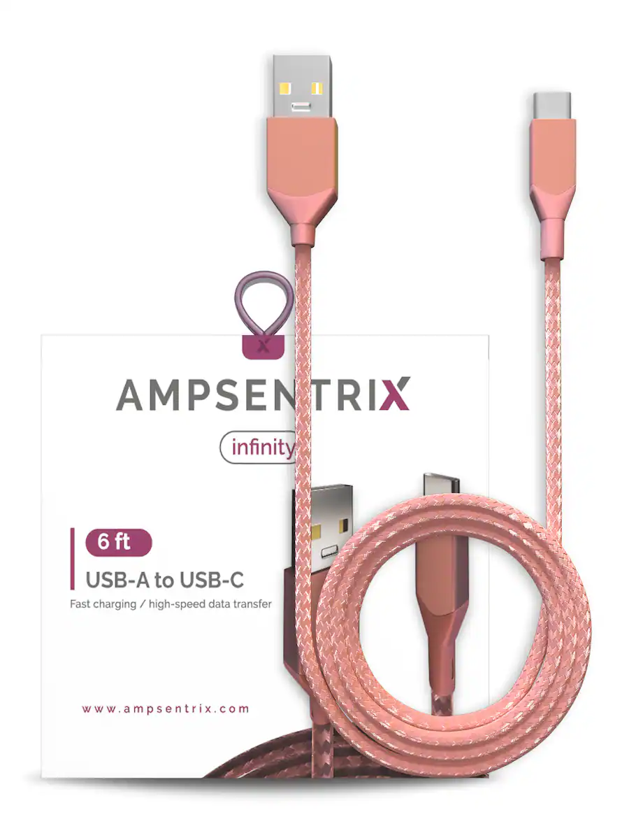 Ampsentrix 6 ft USB Type C To USB Type A Cable (Infinity) Pink N/A ...
