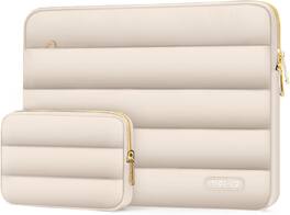 mosiso - Puffy Laptop Sleeve 14 inch for HP Lenovo Dell ASUS Acer, HP Stream, Dell Latitude, Lenovo IdeaPad - Sand