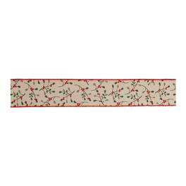 BreeBe - Holiday Berry Ribbon (Set of 2) - Beige, Red